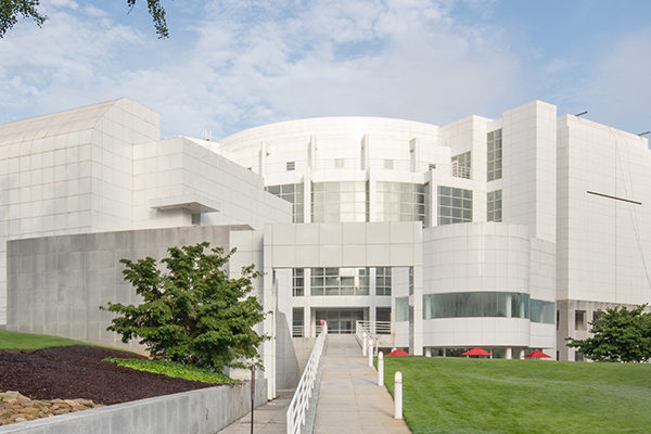 A outside view of the front of the High Museum of Art